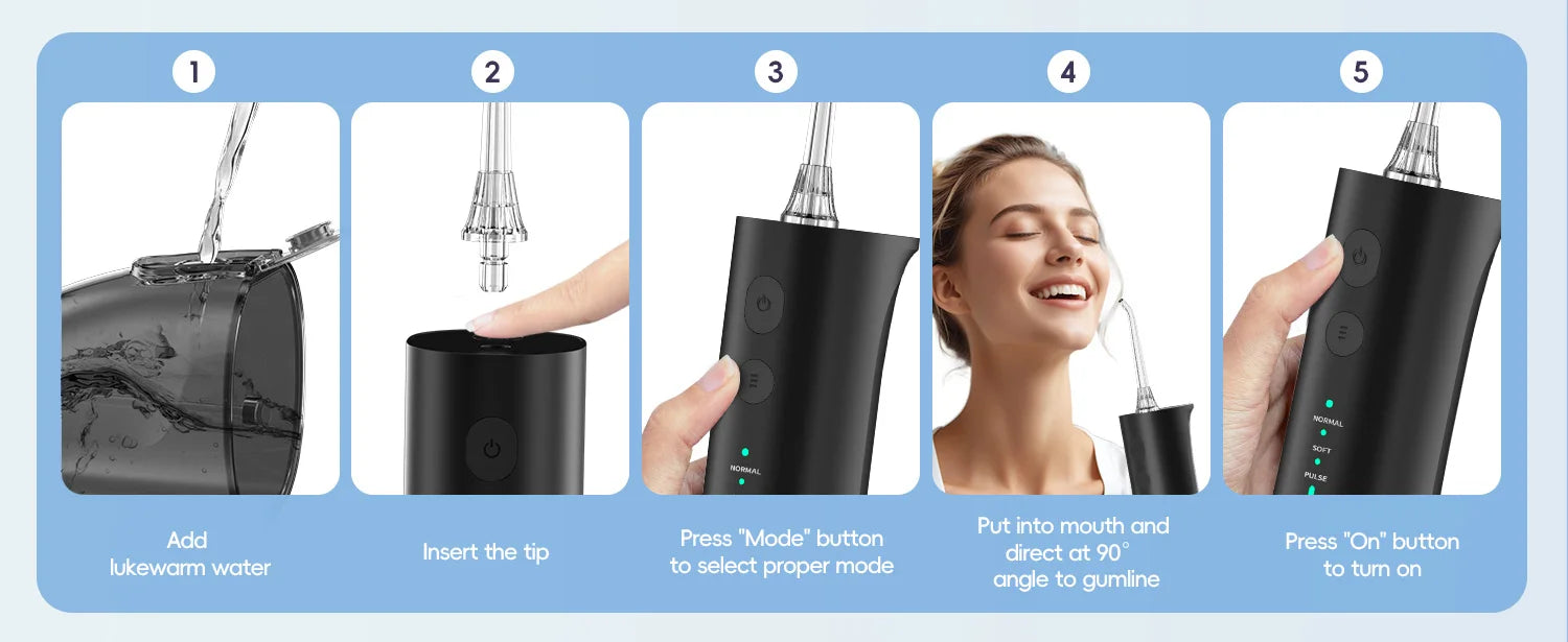Electric Rechargeable Toothbrush and Water Flosser Set for Oral Care - 10