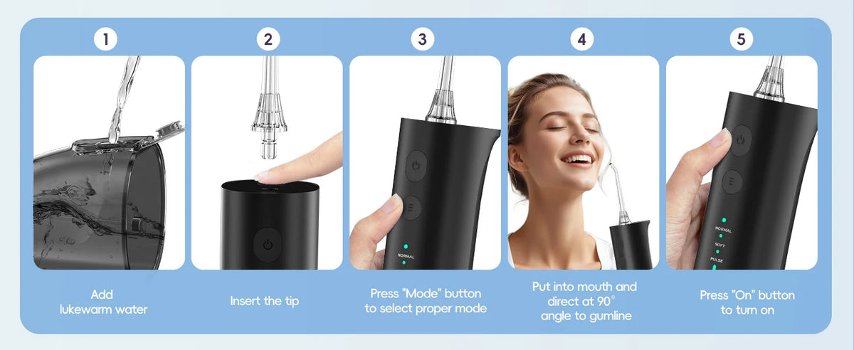 Electric Rechargeable Toothbrush and Water Flosser Set for Oral Care