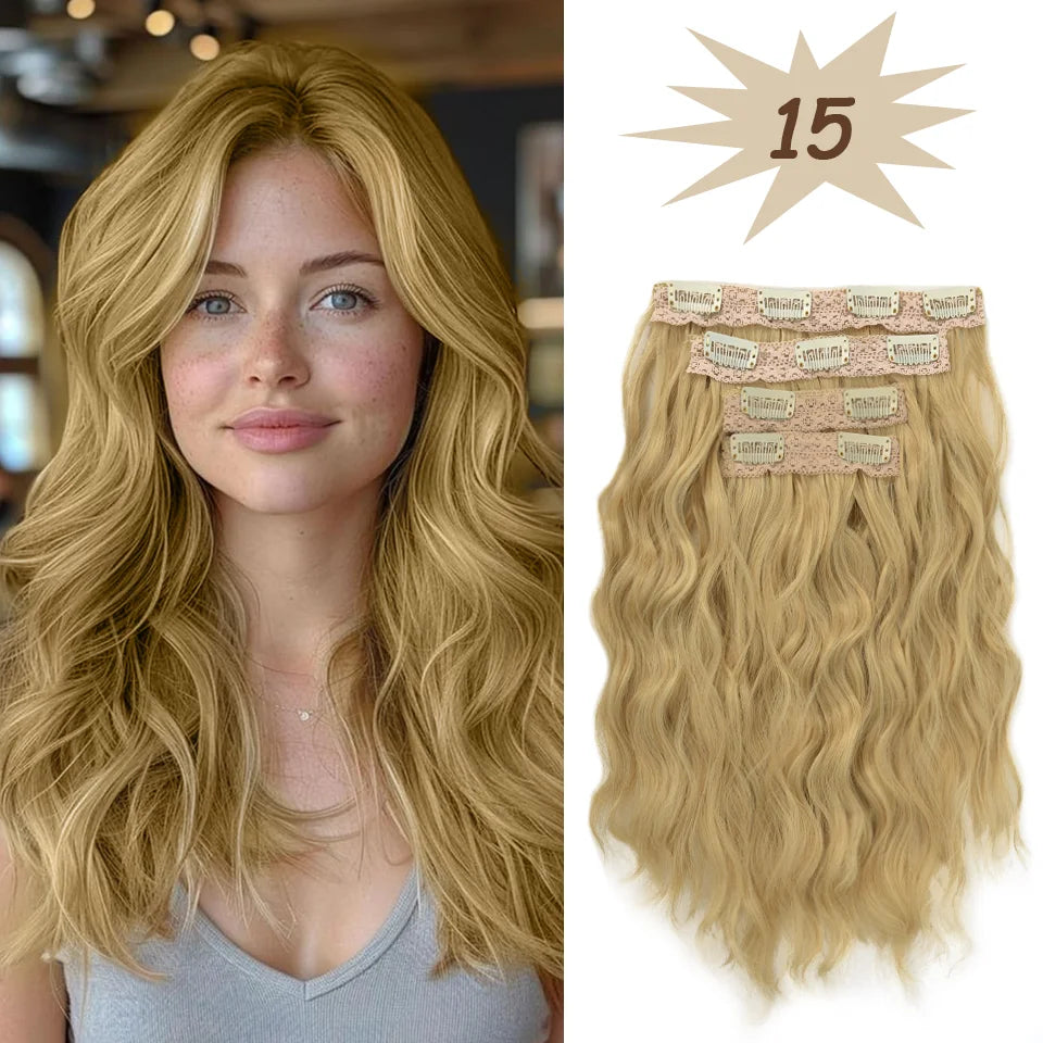 12-Inch Wavy Clip-In Hair Extensions for Daily Volume