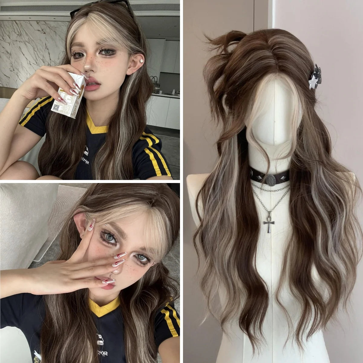 Long Wavy Ombre Lolita Cosplay Wig with Bangs - 29