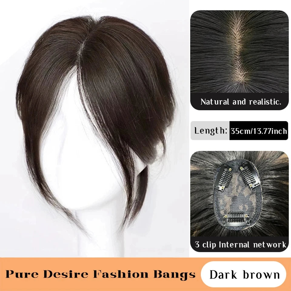 Clip-In Hair Topper Bangs Extension for Natural Volume and Style