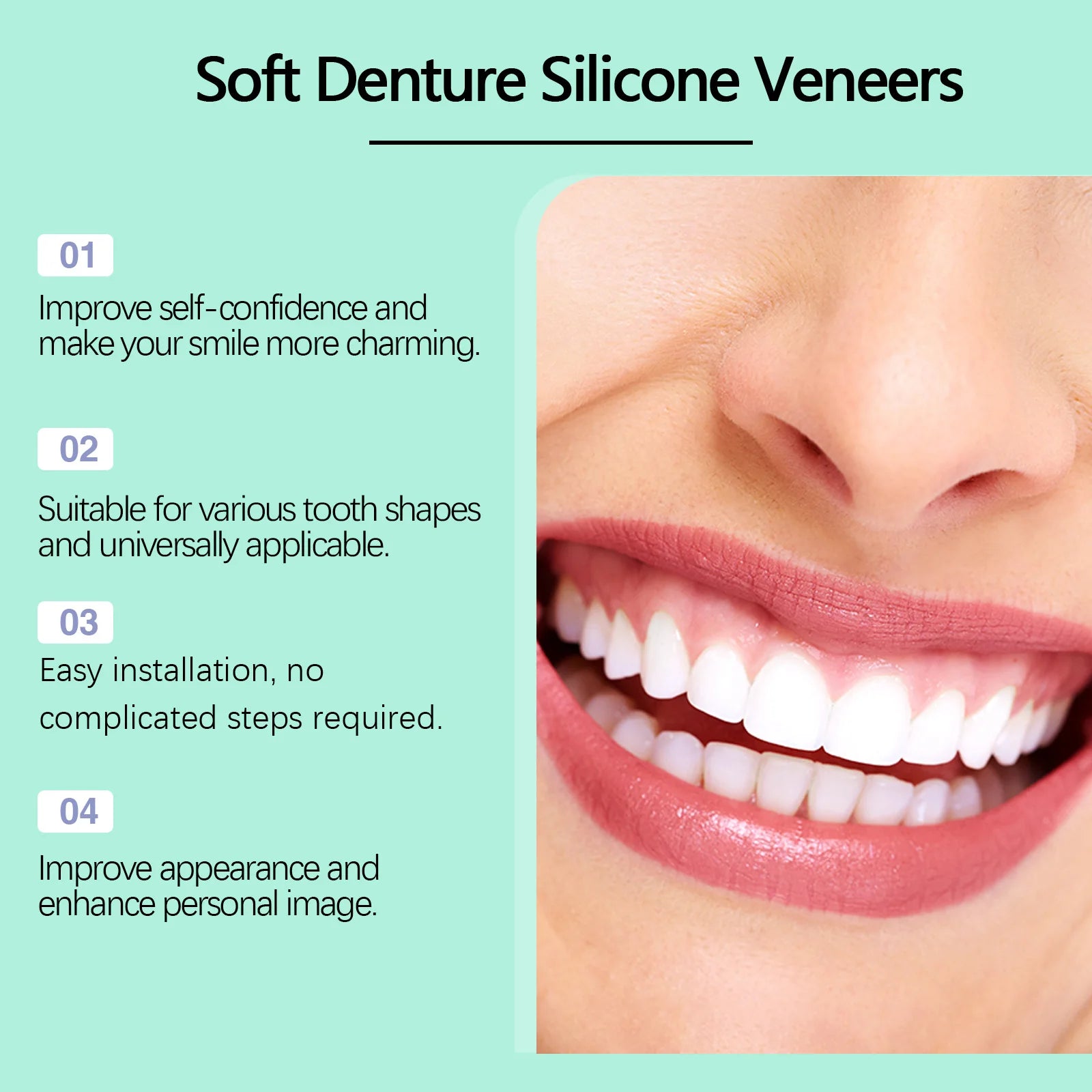 Flexible Silicone Cosmetic Denture Set for a Natural Radiant Smile - 9