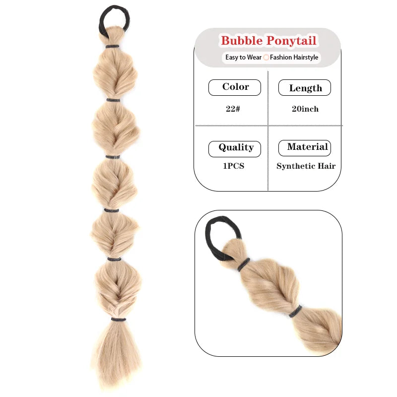 20-Inch Pre-Braided Bubble Ponytail Extension