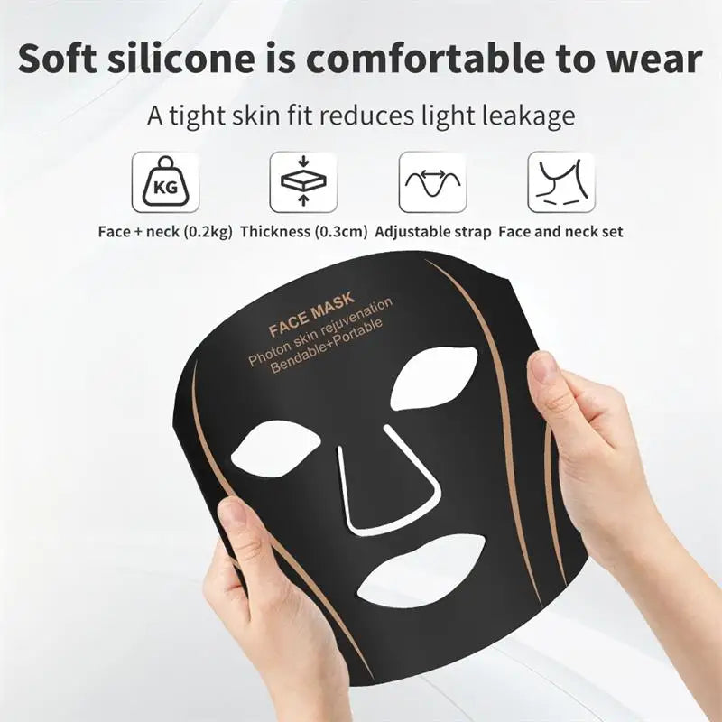 7-Color LED Light Therapy Face and Neck Mask for Skin Rejuvenation - 3