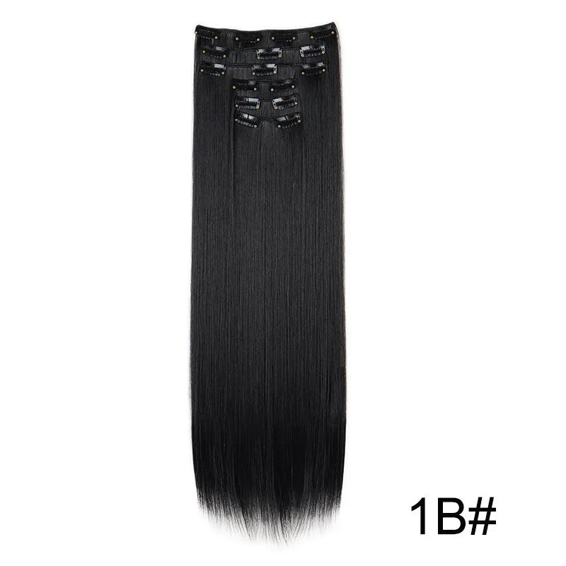 24 Inch Long Straight Synthetic Clip-In Hair Extensions