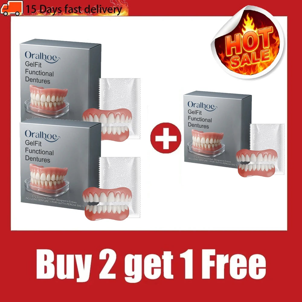 Temporary Silicone Denture Set for Comfortable Smile Restoration