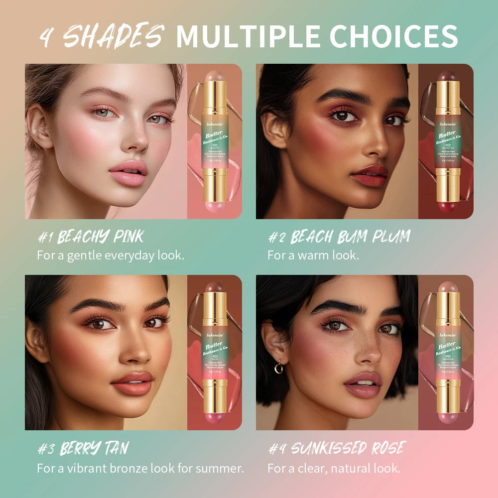 Dual-Ended Creamy Bronzer and Blush Stick for Face Lips and Eyes - 3