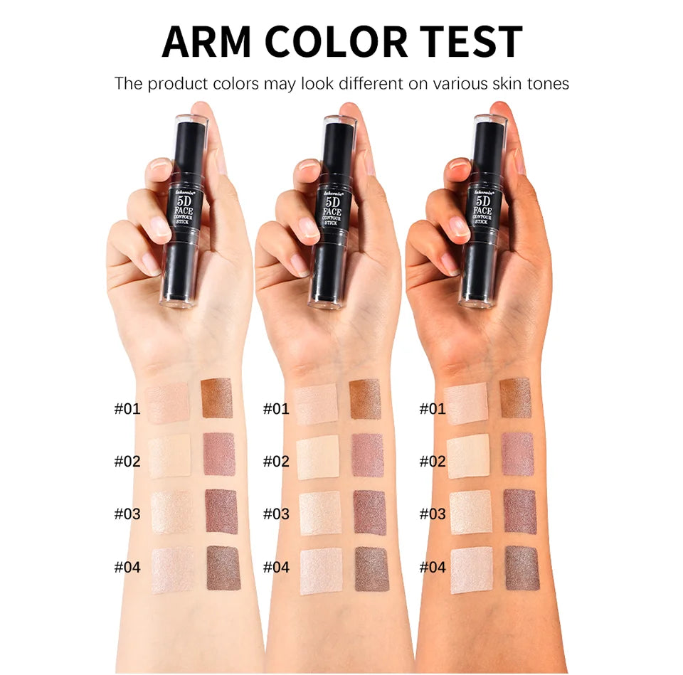 Dual-Ended Cream Contour and Highlighter Stick for Professional Sculpting - 12