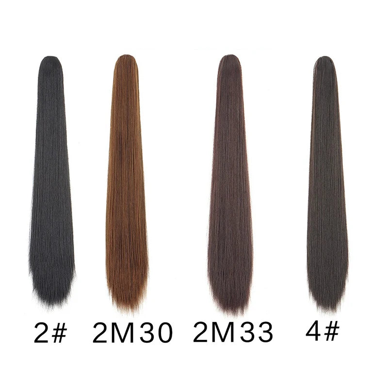 Long Straight Claw Clip Ponytail Hair Extension for Daily and Party Wear - 8