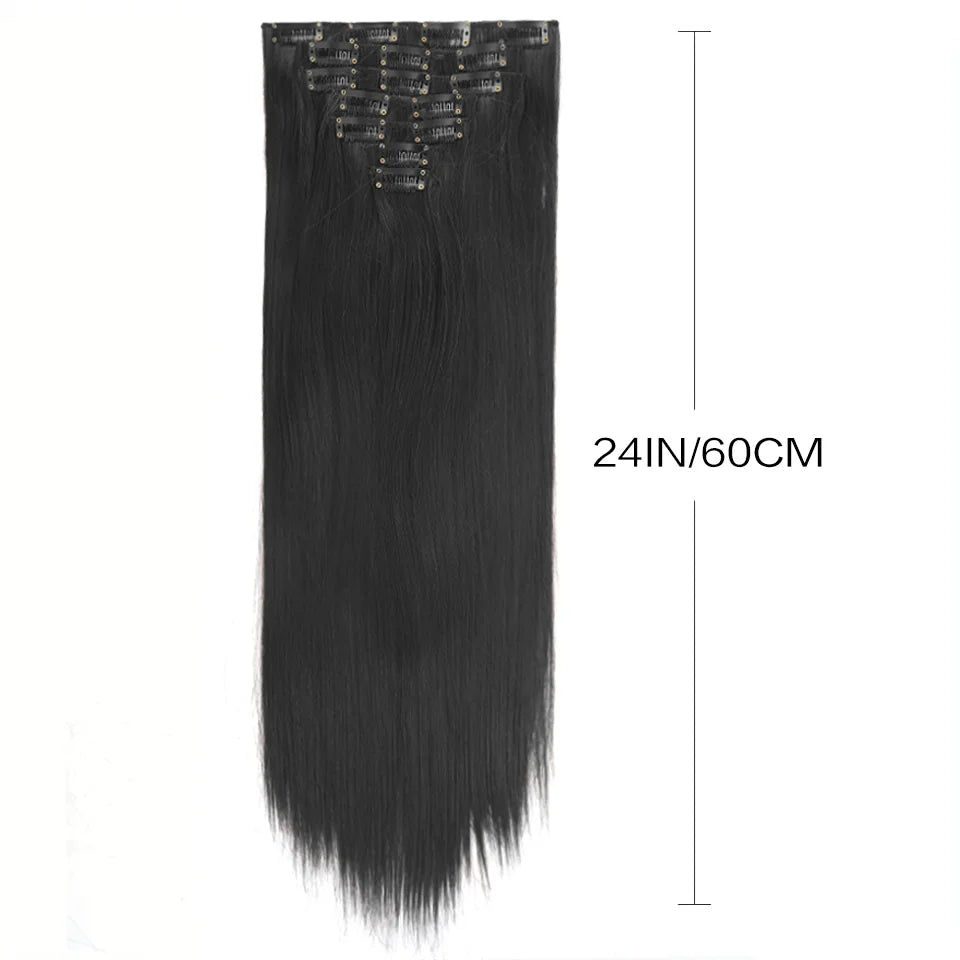7-Piece Straight Clip-In Hair Extension Set - 2