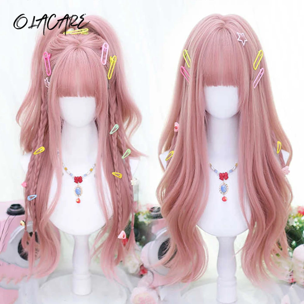 Long Wavy Ombre Cosplay Lolita Wig with Bangs