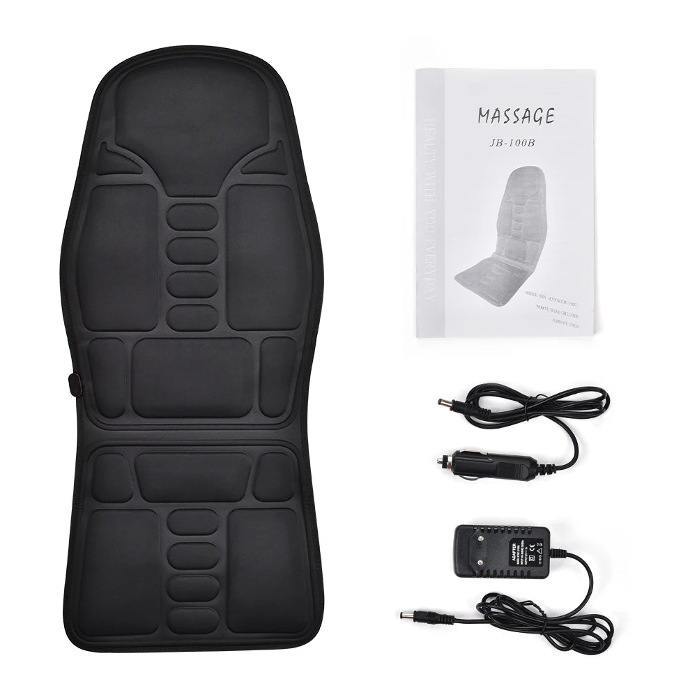 Full-Body Electric Heated Massage Chair Pad for Back and Neck Pain Relief