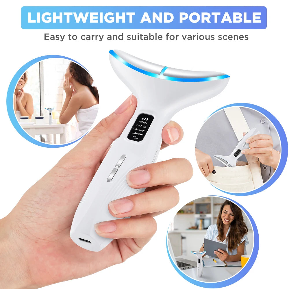 LED Facial and Neck Skin Tightening and Rejuvenation Massager - 21