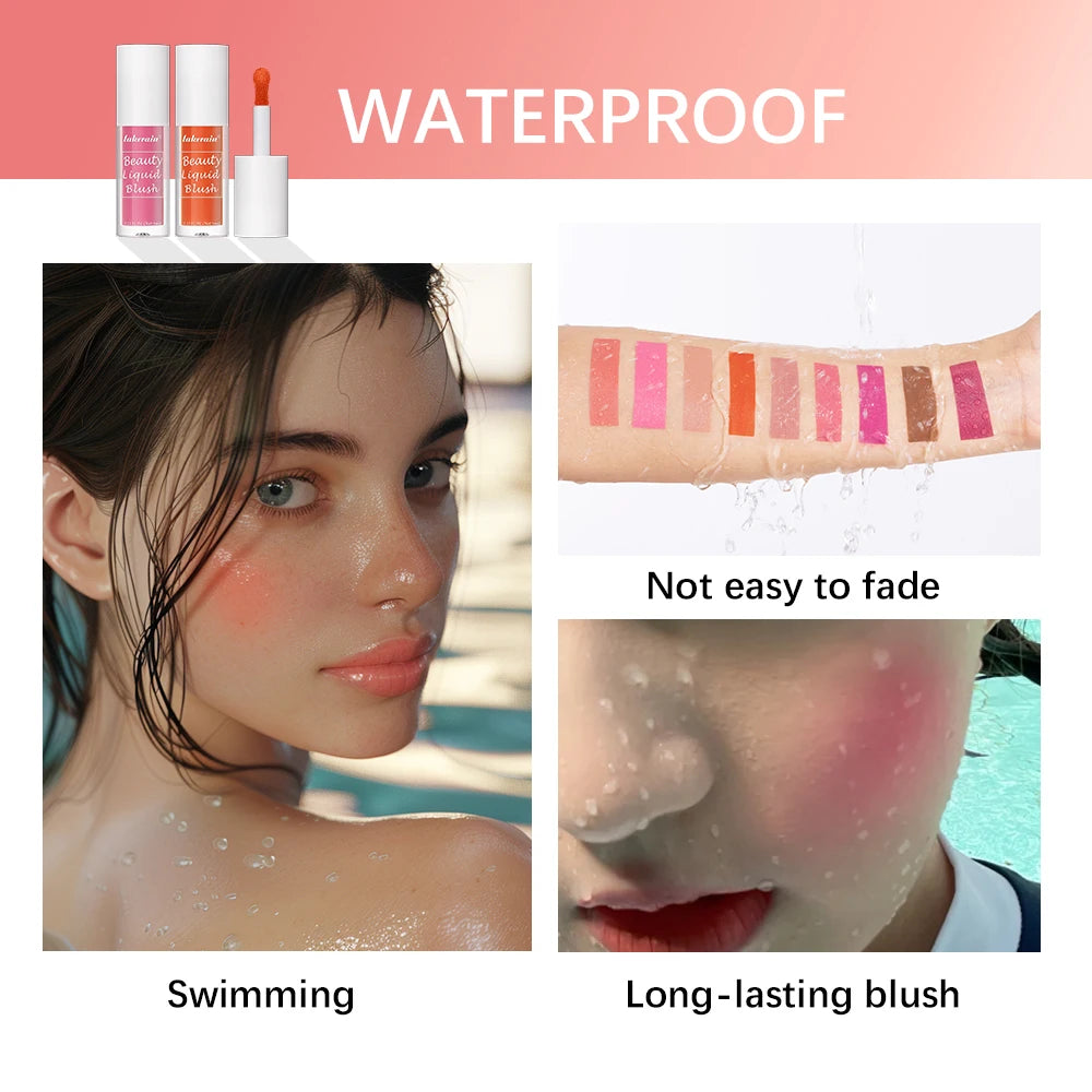 Waterproof Liquid Cheek Blush for Natural Long Lasting Dewy Makeup Glow - 4
