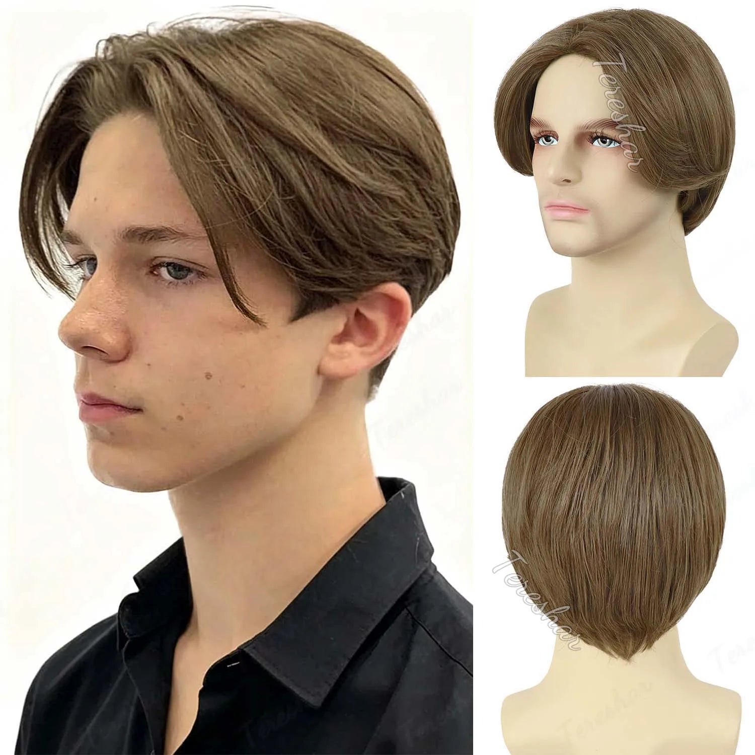 Short Straight Layered Men's Wig for Cosplay and Daily Parties - 1