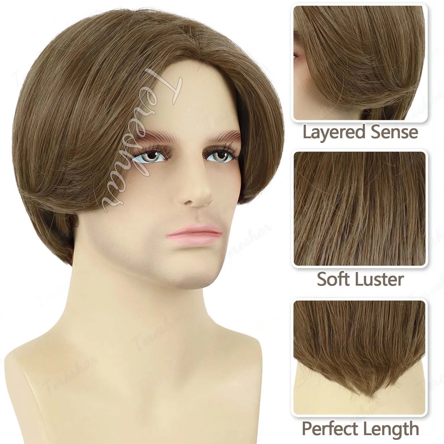 Short Straight Layered Men's Wig for Cosplay and Daily Parties - 10