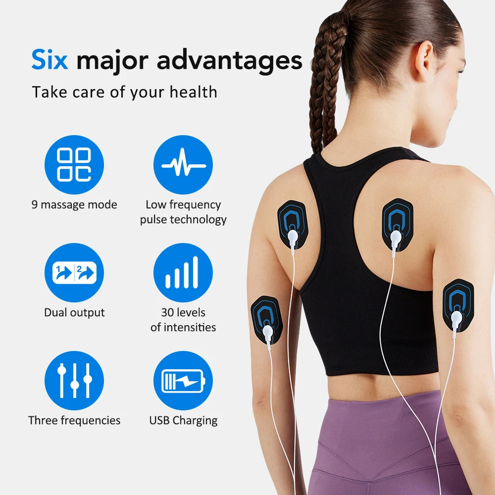 Portable Electric TENS and EMS Muscle Stimulator for Pain Relief