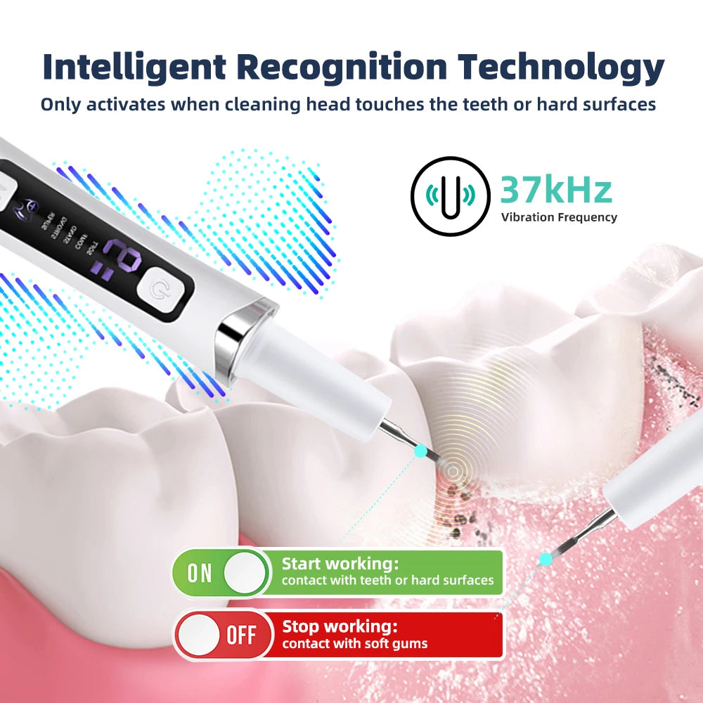 Ultrasonic Electric Teeth Tartar and Plaque Remover for Home Dental Care