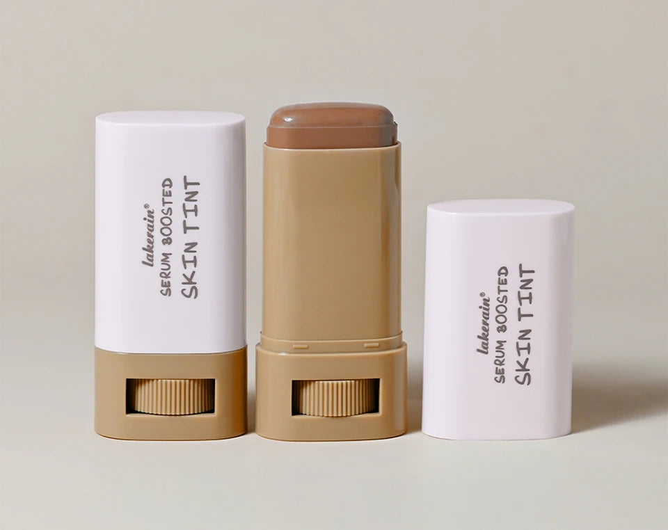 Serum Boosted Skin Tint Foundation Stick with Puff for Natural Makeup