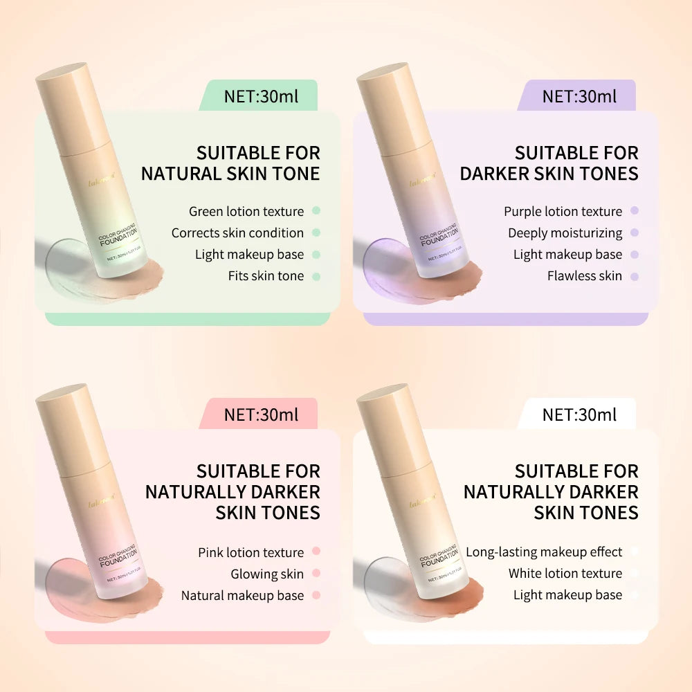 Color-Changing Liquid Foundation for Flawless Radiant Skin Coverage - 4