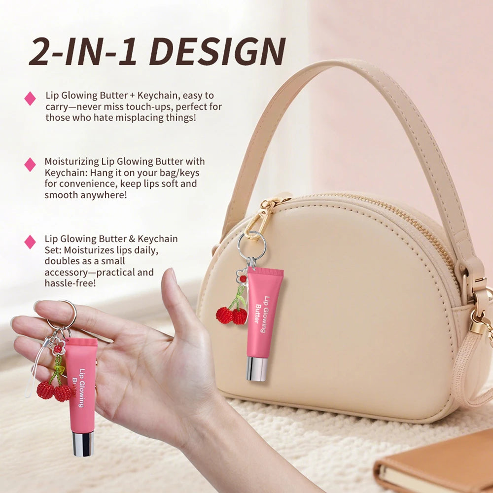 Hydrating Lip Gloss with Keychain for Long-Lasting Moisture and Shine