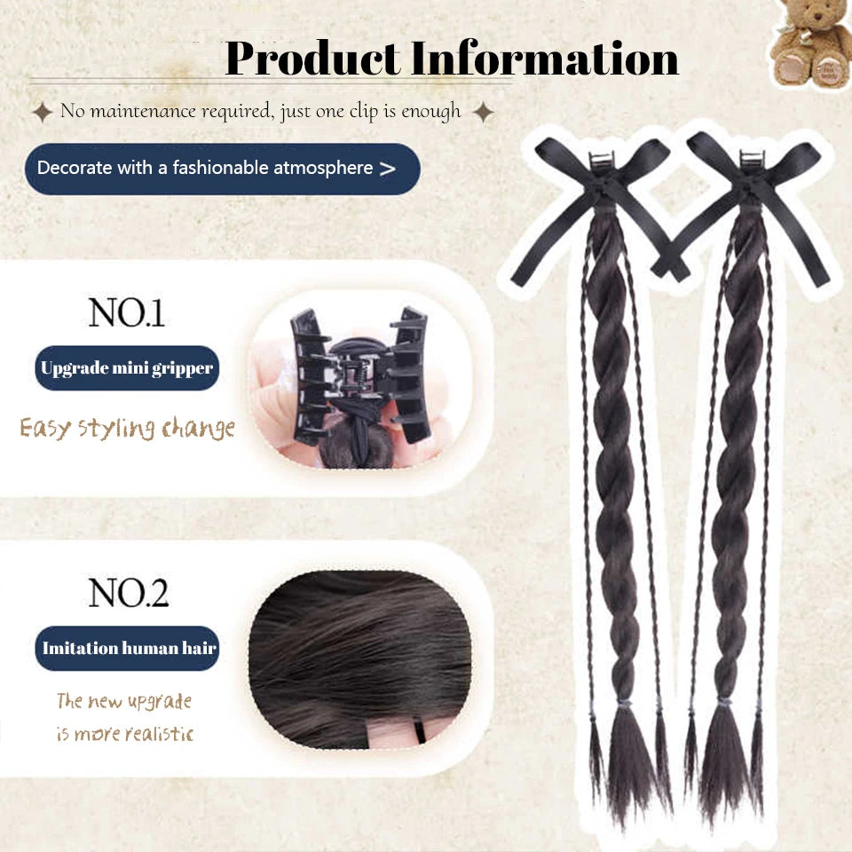 Long Claw Clip-On Braid Ponytail Hair Extension for Daily Styling - 9