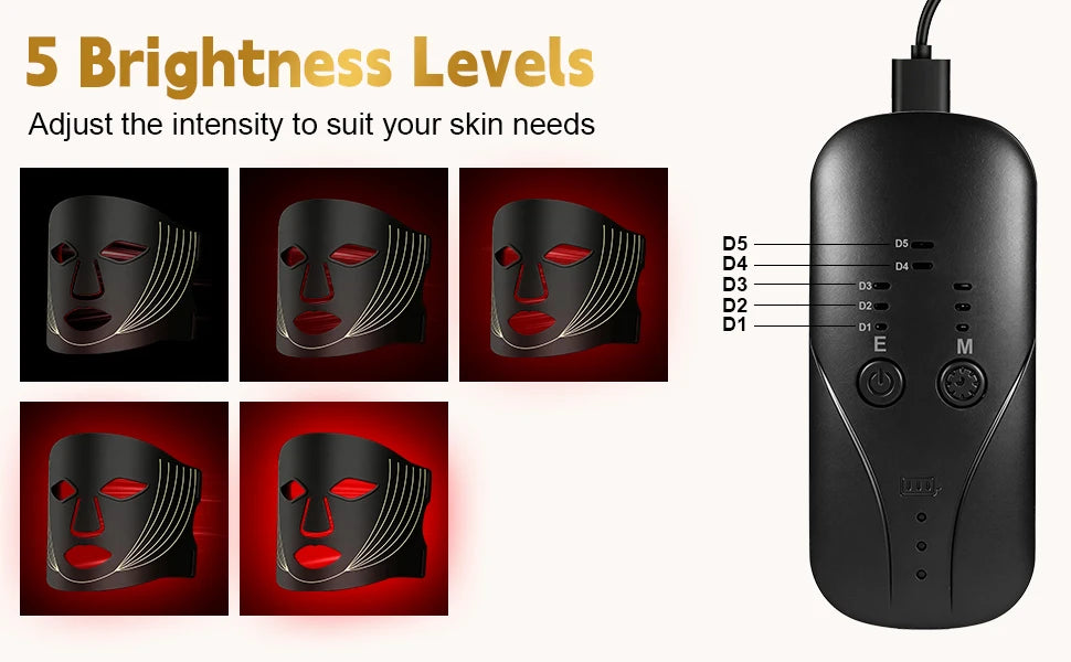 7-Color LED Silicone Facial Mask for Skin Rejuvenation and Firming - 10