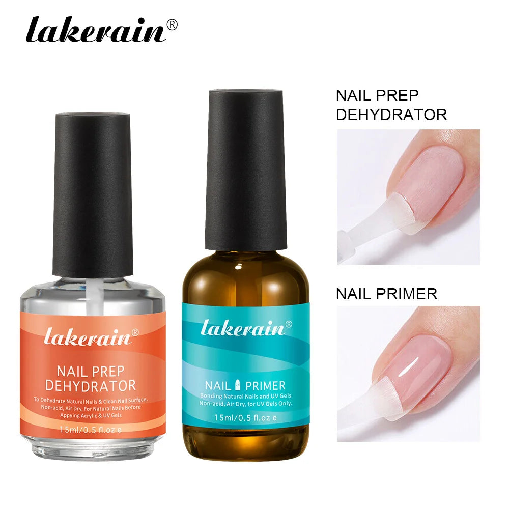 Professional Nail Prep Dehydrator and Primer Set for Long Lasting Nails