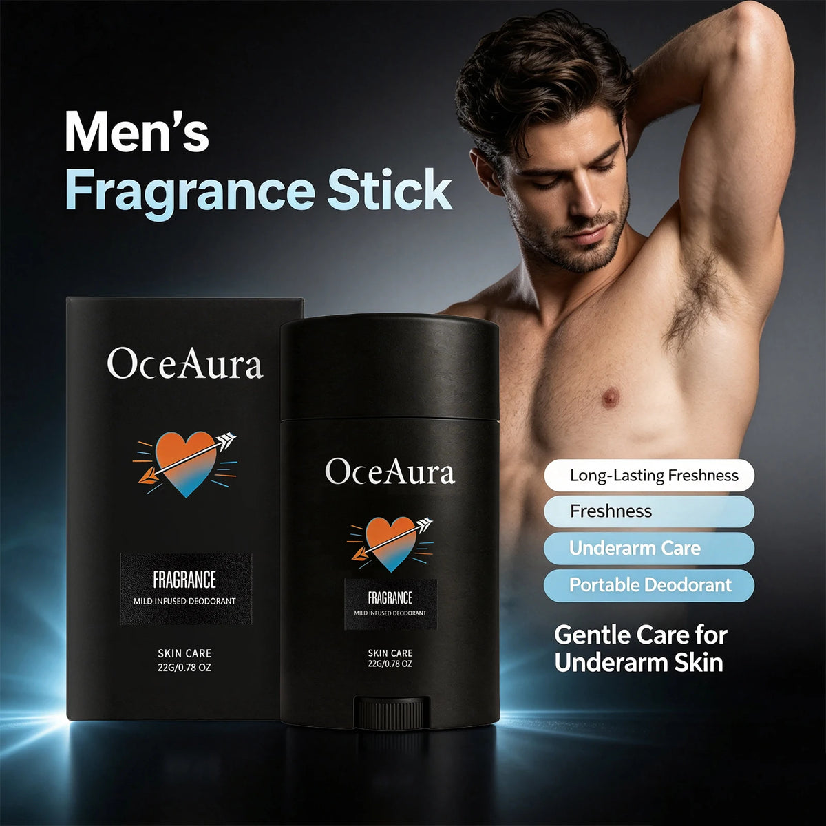 Long-Lasting Solid Deodorant Stick for Men Odor Control and Freshness