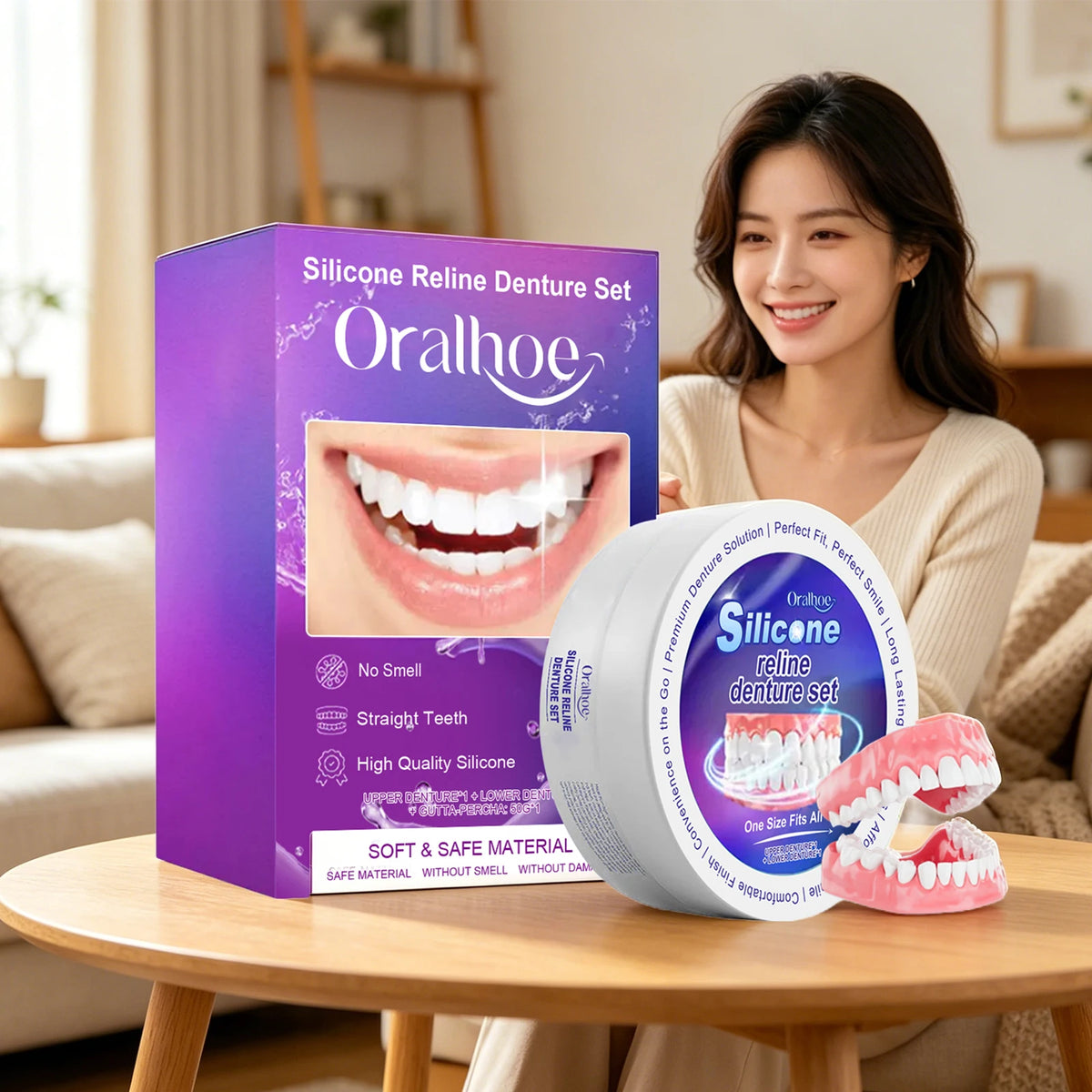 Silicone Denture Reline Set for Comfortable Fit and Natural Smile