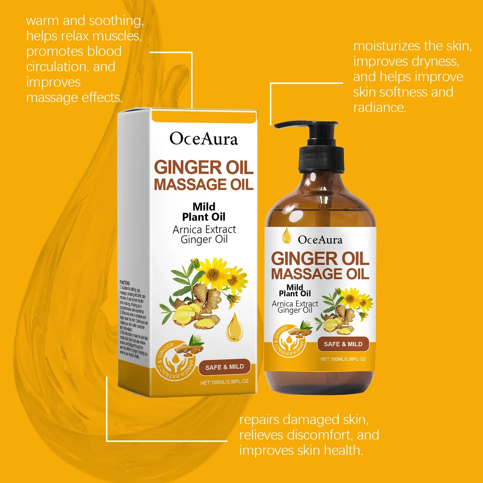 Ginger Essential Massage Oil for Muscle Relief and Skin Nourishment - 4