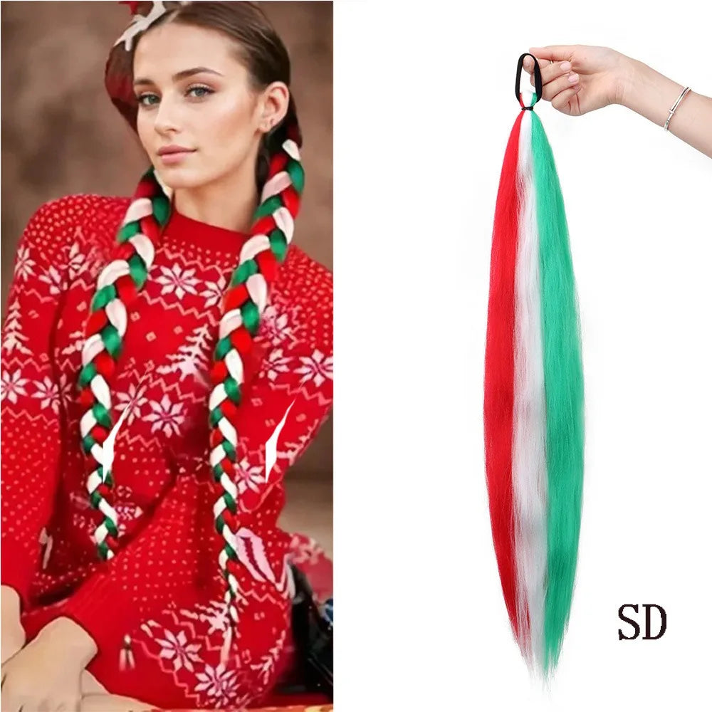 26-Inch Colorful Synthetic Braided Ponytail Extension - 14
