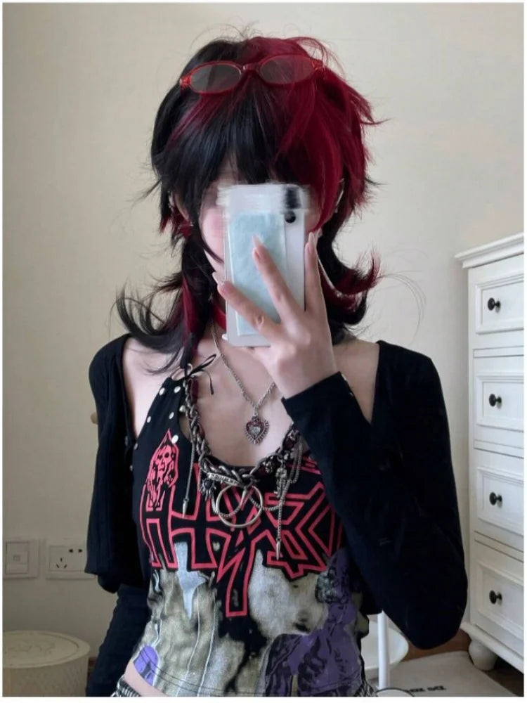 16-Inch Heat-Resistant Curly Cosplay Wig With Bangs