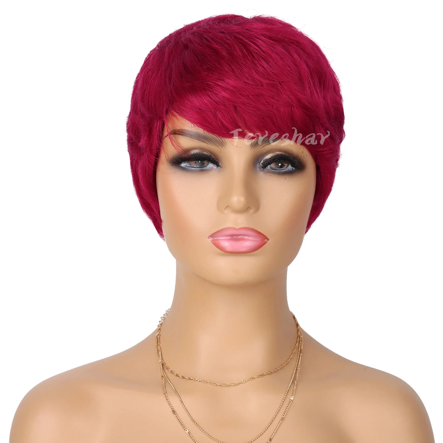 Short Layered Pixie Cut Wavy Synthetic Wig for Daily Wear - 8