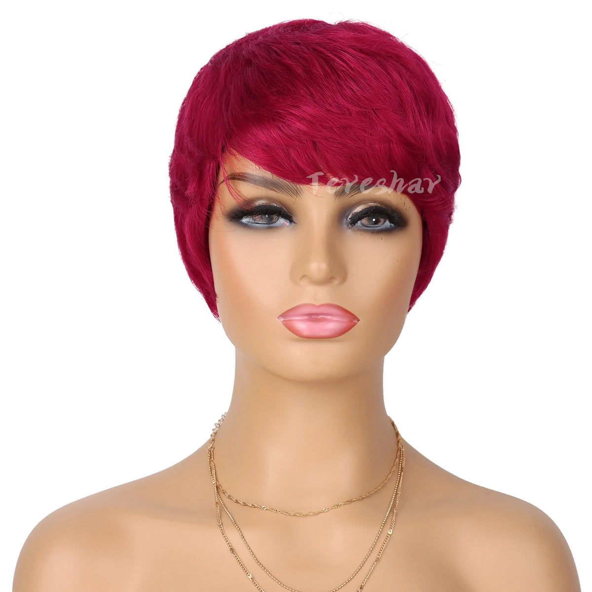 Short Layered Pixie Cut Wavy Synthetic Wig for Daily Wear