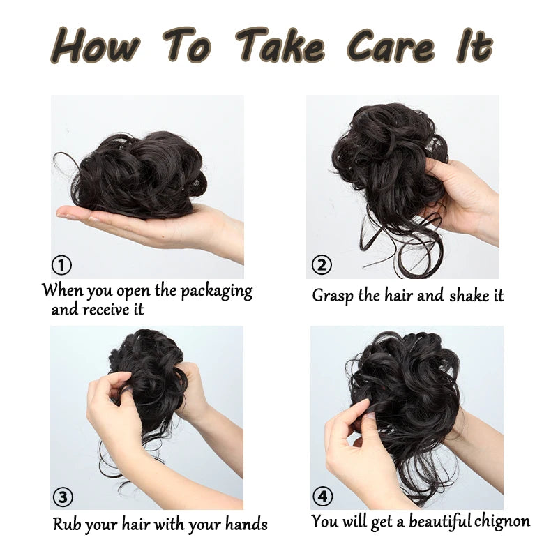 Messy Bun Hair Extension for Elegant Updo Hairstyles