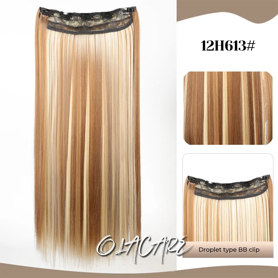 24-Inch Long Straight Clip-In Hair Extensions for Women