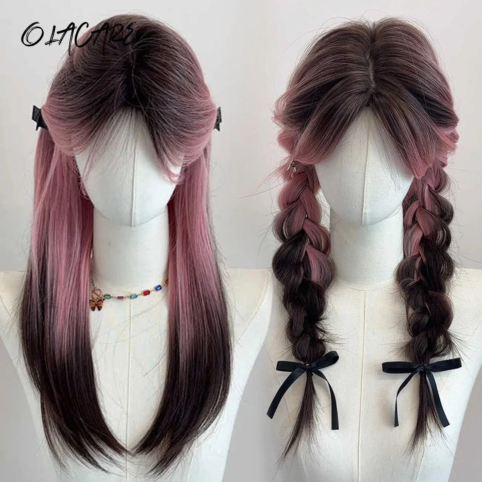 Lolita Cosplay Long Ponytail Wig with Buns for Parties