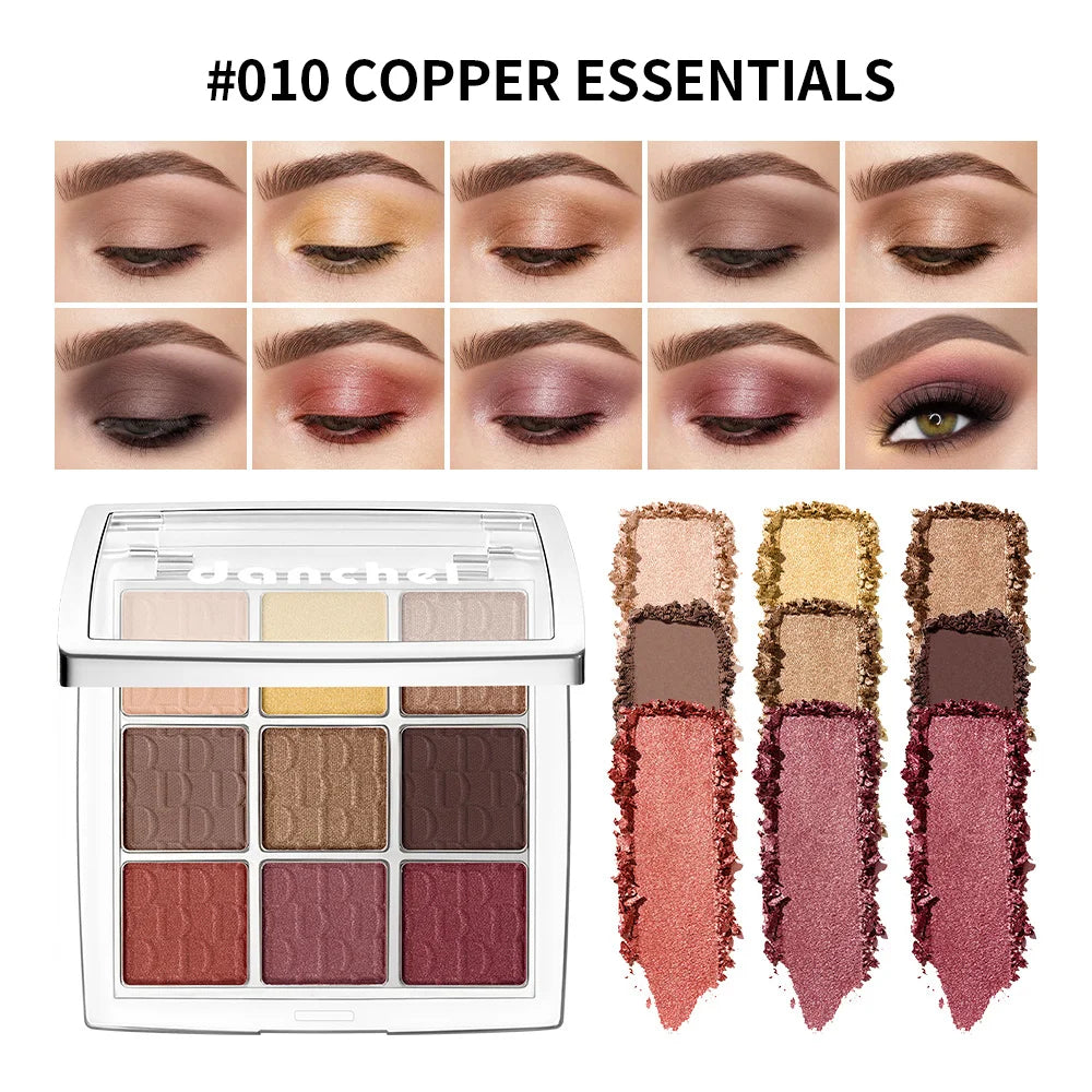 9-Color Pigmented Eyeshadow Palette for Versatile Makeup Looks