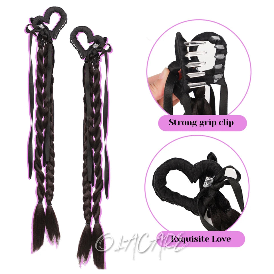 Long Clip-In Bubble Braid Ponytail Hair Extension for Daily Styling