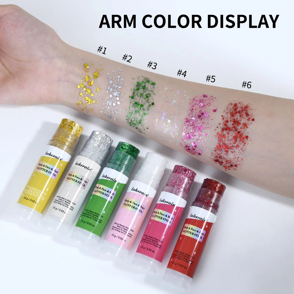 Shimmer Glitter Balm Stick for Face, Hair and Body Makeup - 5