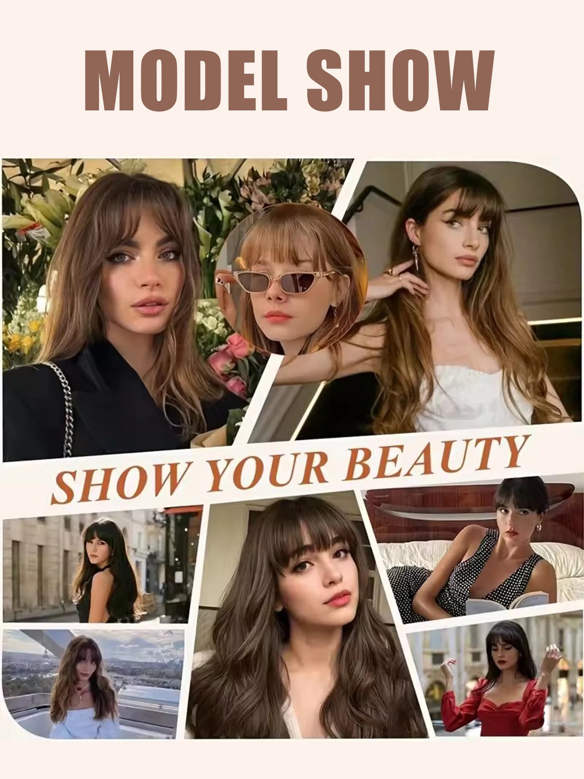 Clip-In Synthetic Hair Bangs with Temples