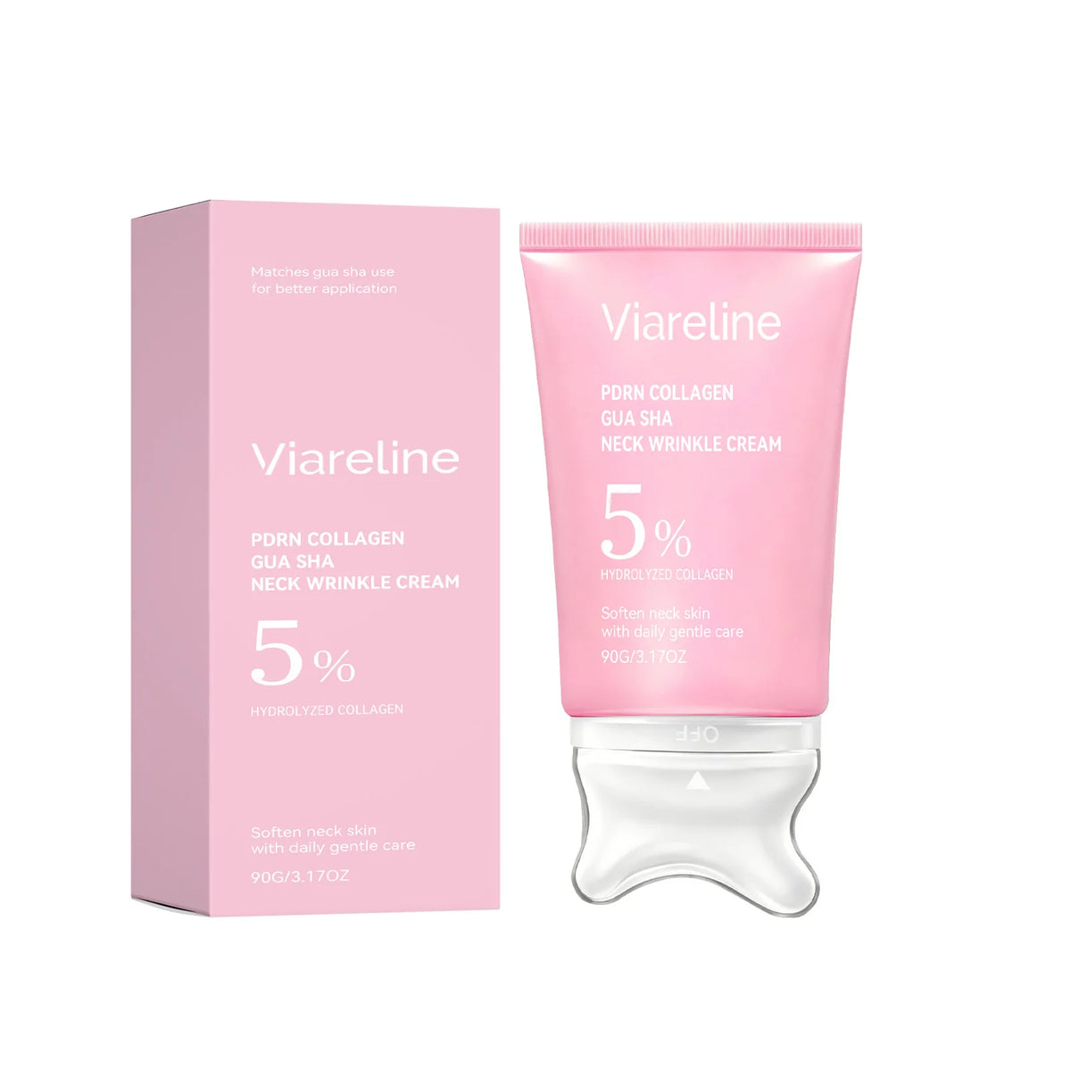 Collagen Firming Neck Cream with Integrated Gua Sha Massage Tool