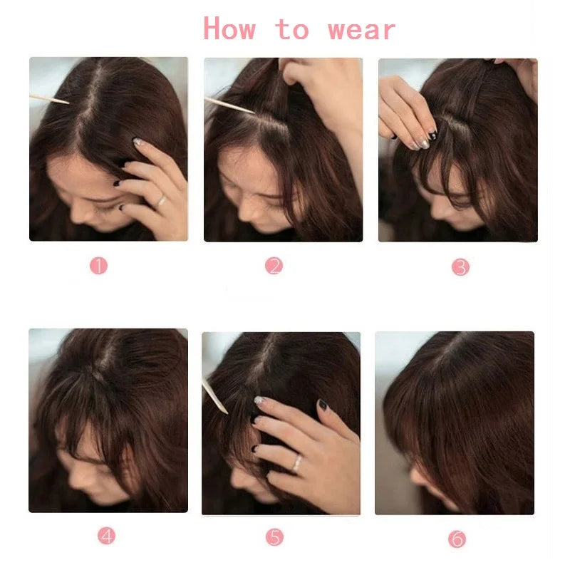 Clip-In Invisible Synthetic Hair Bangs for Instant Fringe Styling - 5