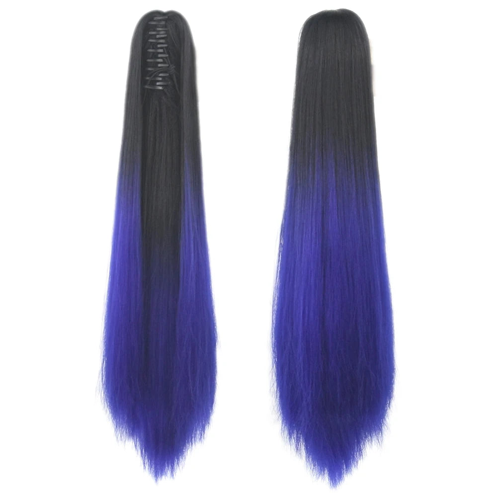 24-Inch Straight Ombre Claw Clip Ponytail Extension