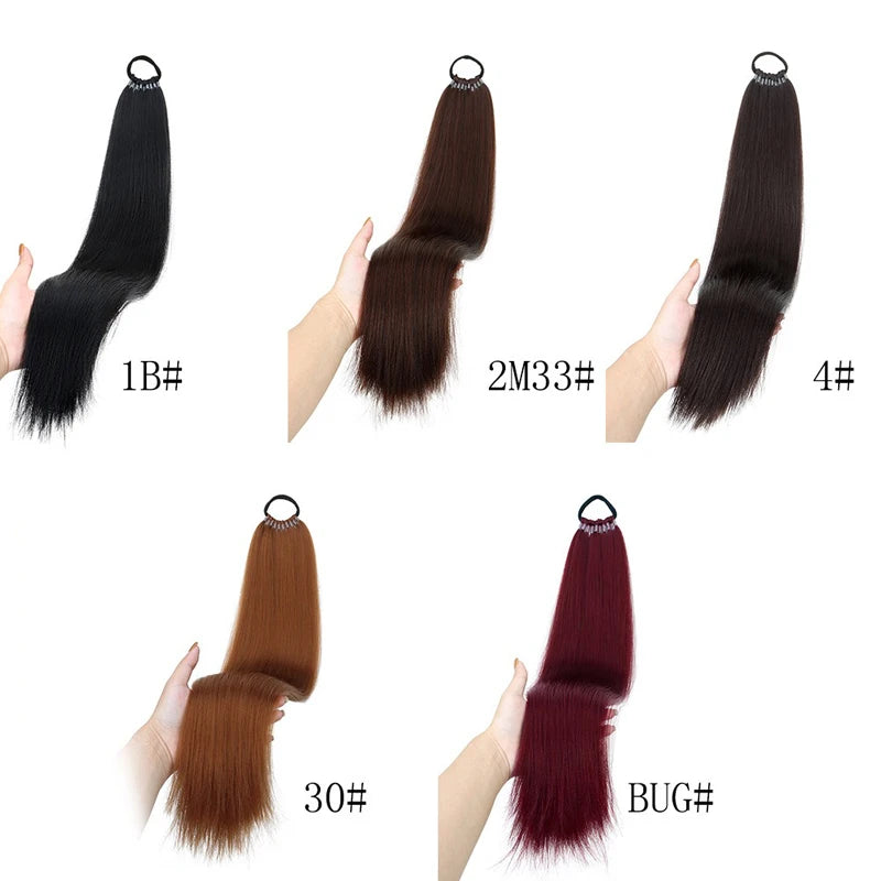 22-Inch Long Straight Synthetic Ponytail Extension - 3