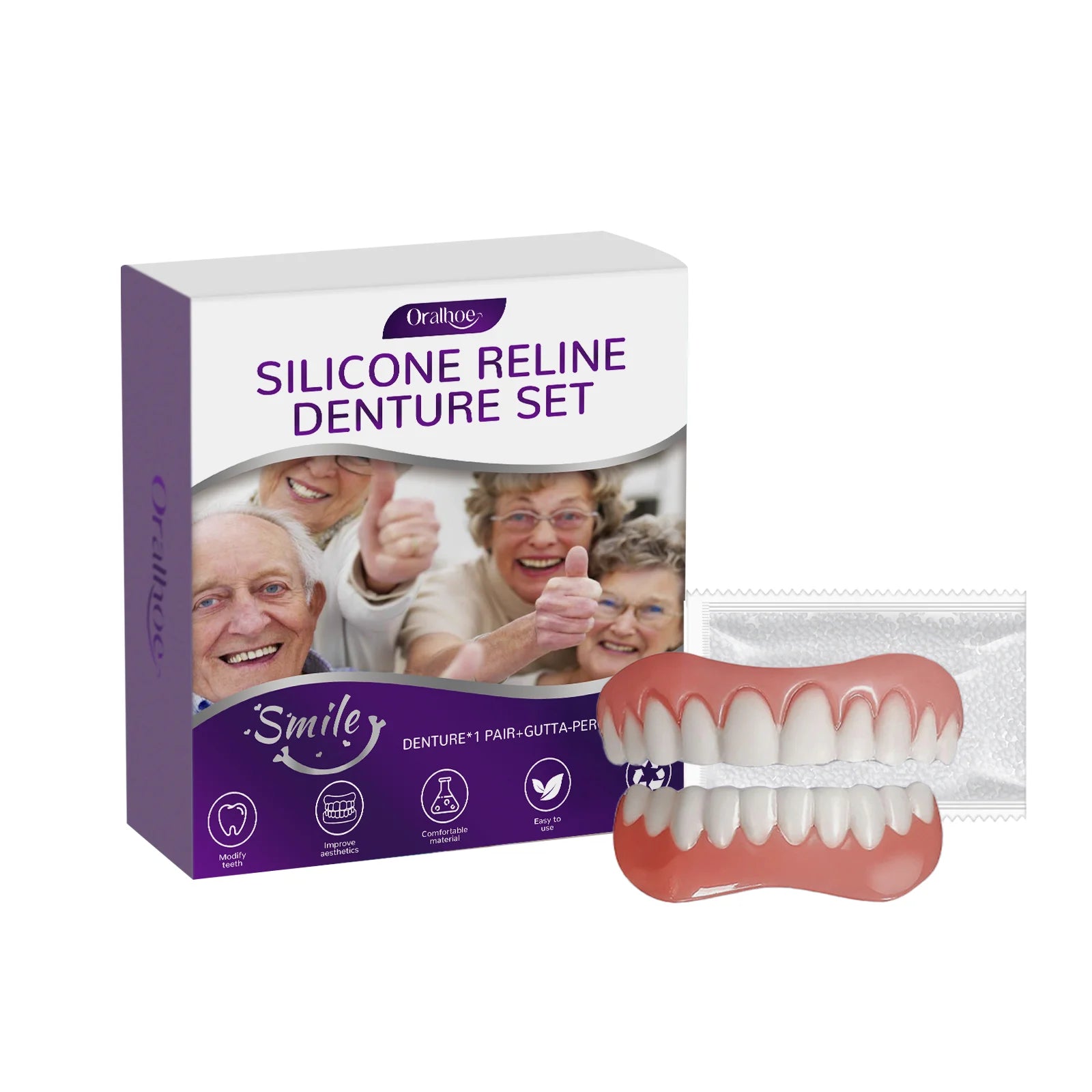 Cosmetic Silicone Denture Set for Instant Natural Smile Improvement - 7