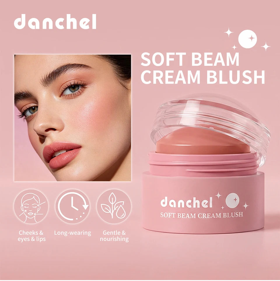 Long-Lasting Soft Cream Blush for Cheeks, Lips, and Eyes