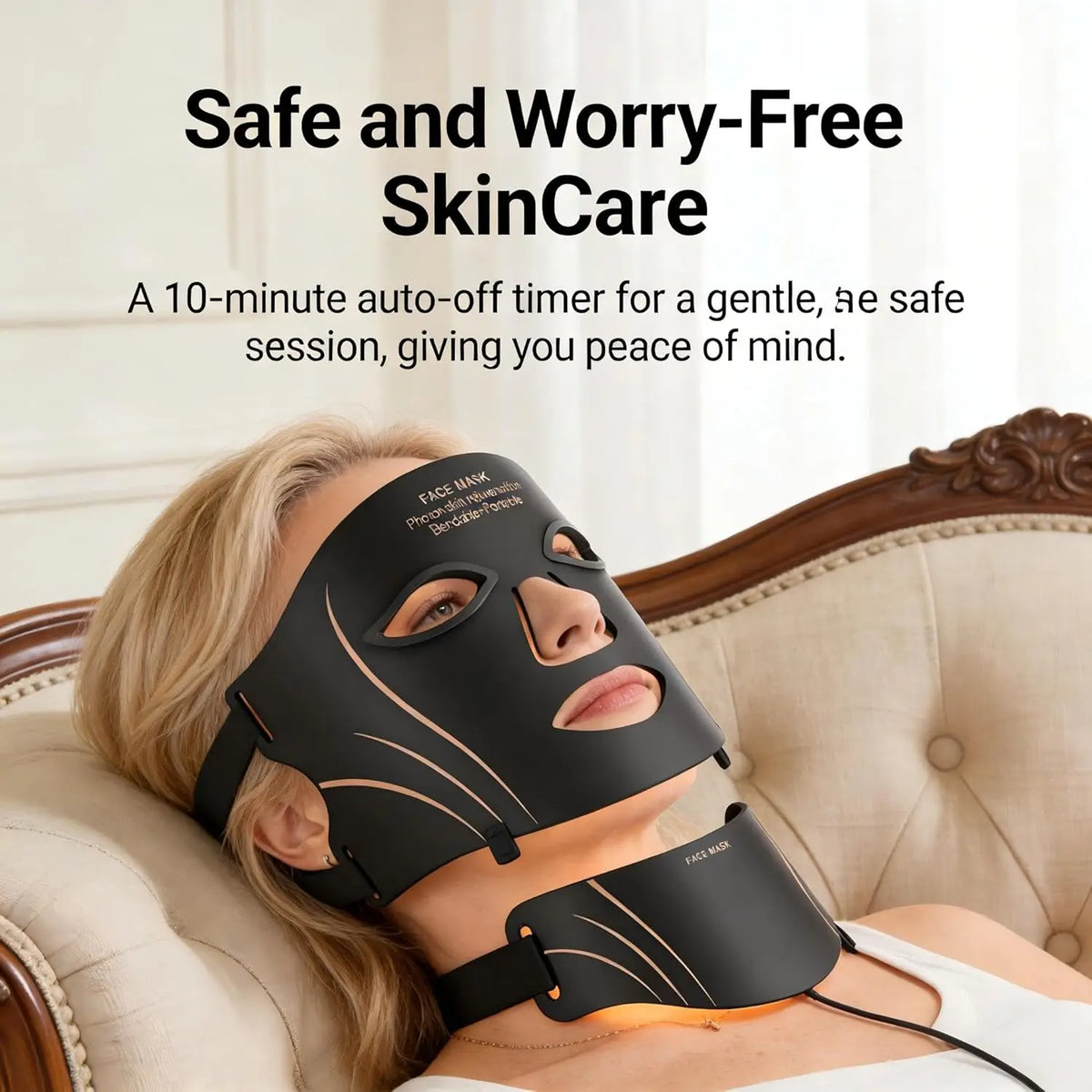 7-Color LED Photon Face and Neck Mask for Skin Rejuvenation and Lifting