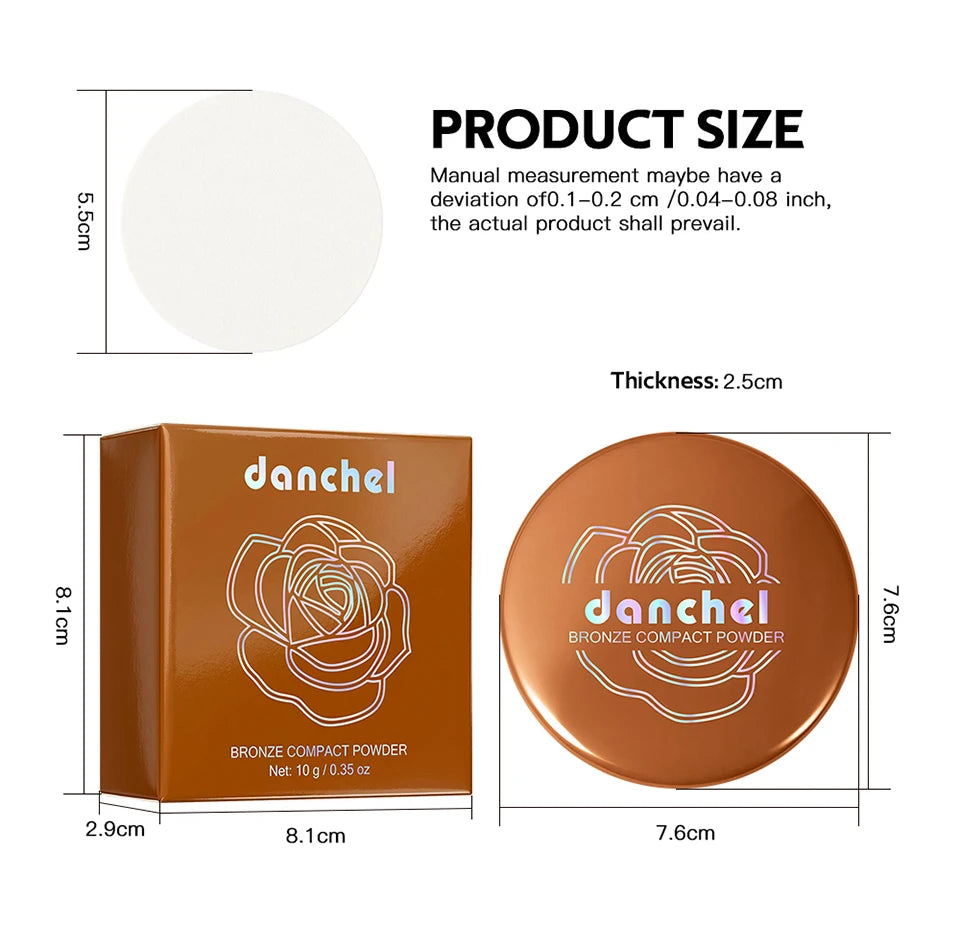 Matte Bronze Pressed Powder for Sculpted Face and Oil Control